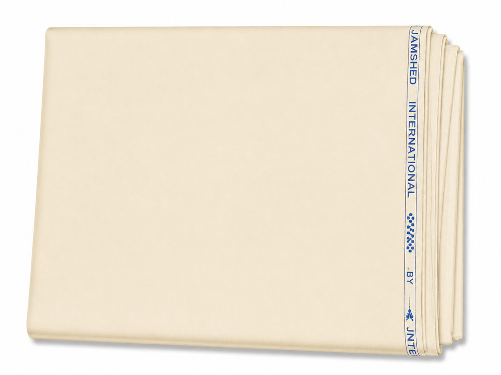 Cream Beige Wash &amp; Wear Unstitched Fabric – Premium Men's Suit (4Meter)
