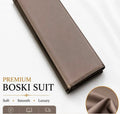 Taupe Brown Premium Boski Suit – Luxury Men's Unstitched Shalwar Kameez Fabric