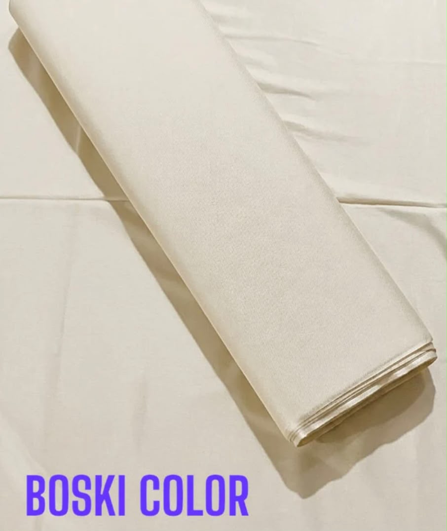 Luxury Cream Boski Suit – Premium Unstitched Men's Fabric